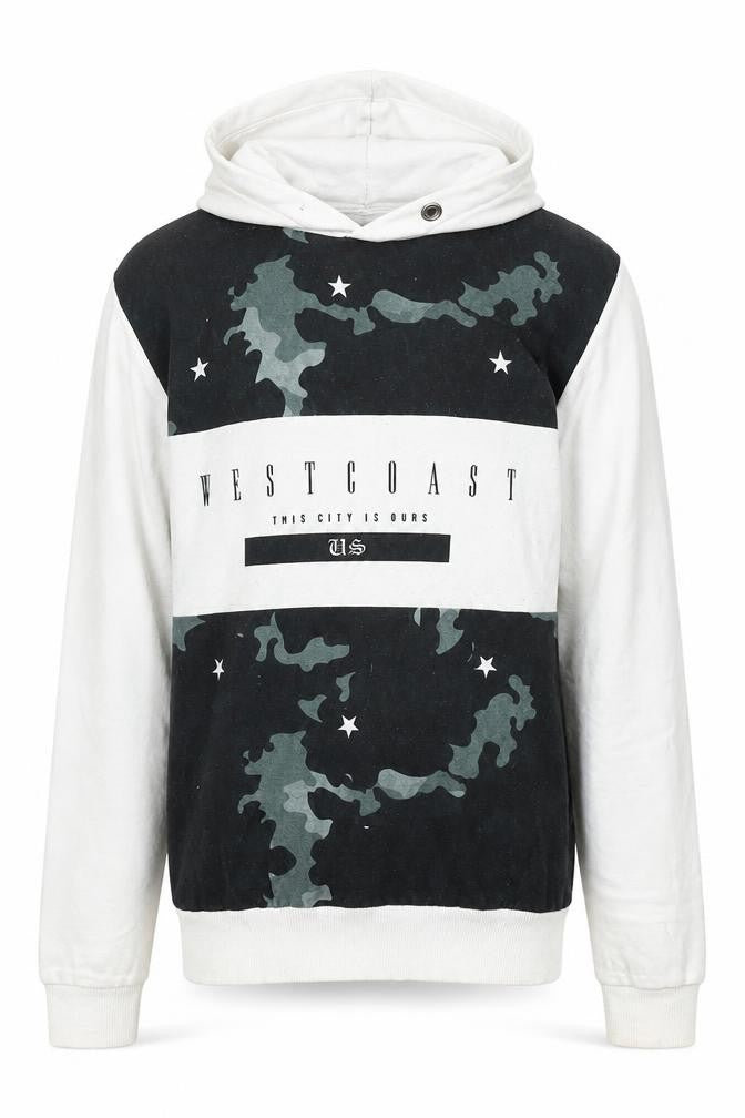Twisted Soul Mens White Cotton Pullover Hoodie Size S