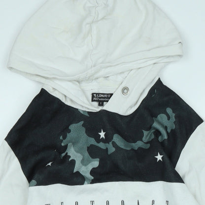 Twisted Soul Mens White Cotton Pullover Hoodie Size S