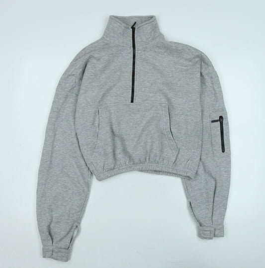 PRETTYLITTLETHING Womens Grey Polyester Pullover Sweatshirt Size M