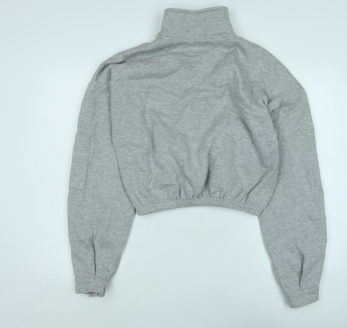 PRETTYLITTLETHING Womens Grey Polyester Pullover Sweatshirt Size M