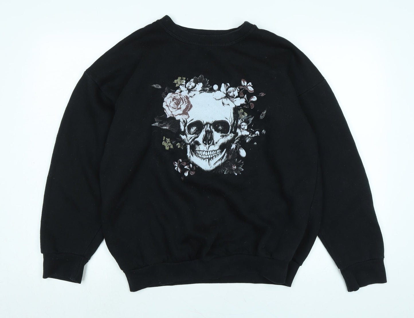 AX Paris Womens Black Polyester Pullover Sweatshirt Size L