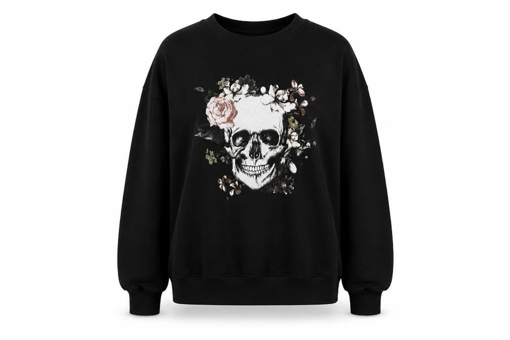AX Paris Womens Black Polyester Pullover Sweatshirt Size L