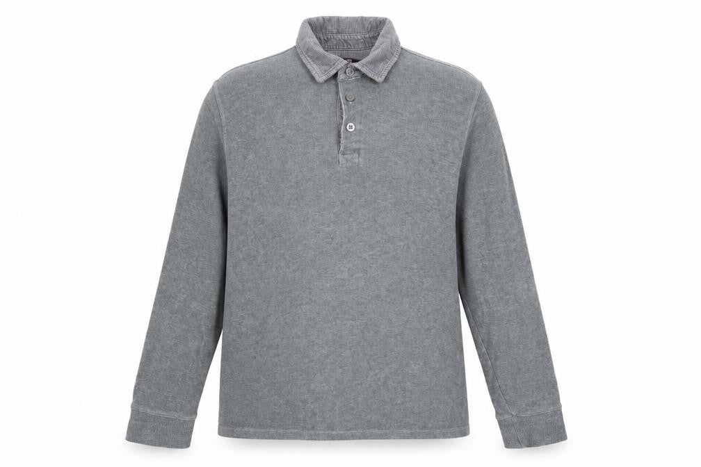 Marks & Spencer Mens Grey Collared Cotton Pullover Jumper Size XL Long Sleeve