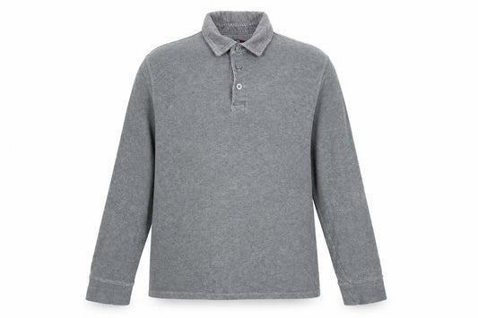 Marks & Spencer Mens Grey Collared Cotton Pullover Jumper Size XL Long Sleeve