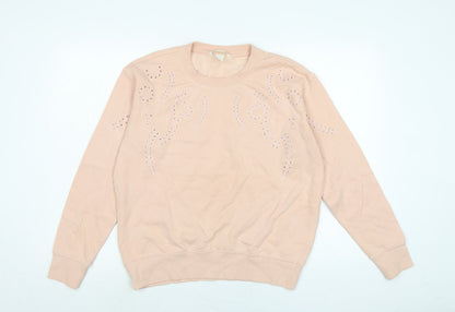 H&M Womens Pink Polycotton Pullover Sweatshirt Size M