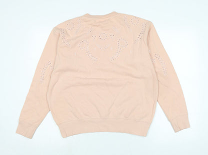 H&M Womens Pink Polycotton Pullover Sweatshirt Size M