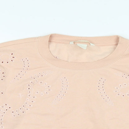 H&M Womens Pink Polycotton Pullover Sweatshirt Size M
