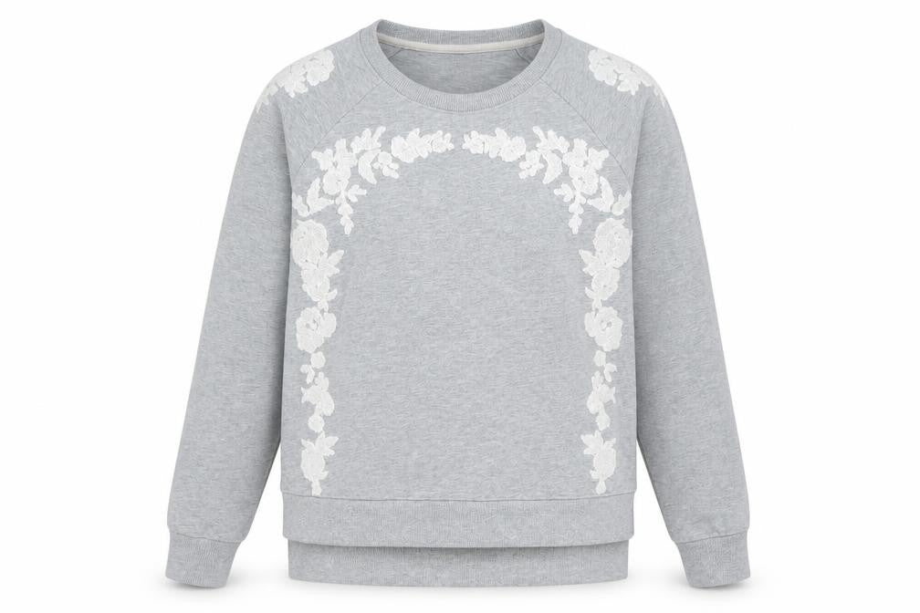 Lucky Brand Womens Grey Polyester Pullover Sweatshirt Size XS