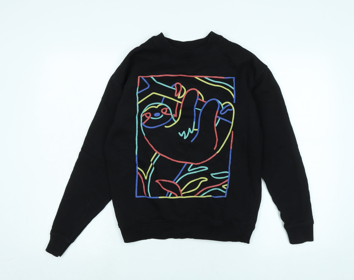 Teemil Womens Black Polyester Pullover Sweatshirt Size 10