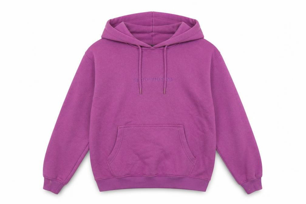 PRETTYLITTLETHING Womens Purple Polyester Pullover Hoodie Size S