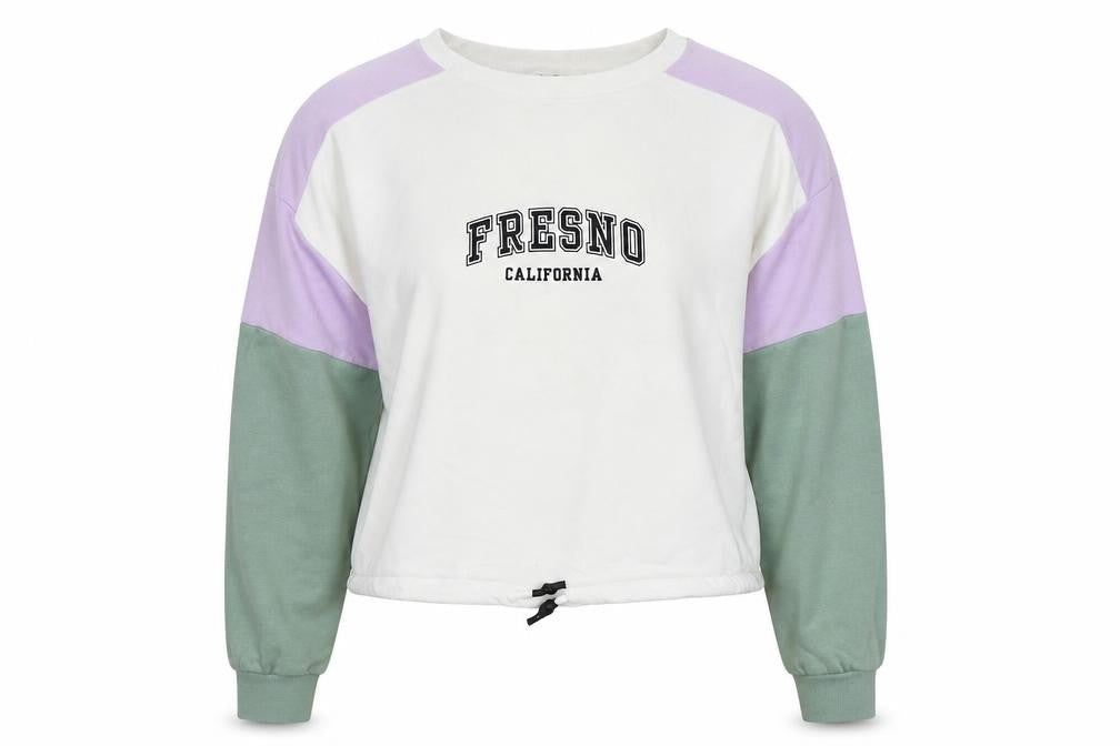 Divided Womens White Polyester Pullover Sweatshirt Size S