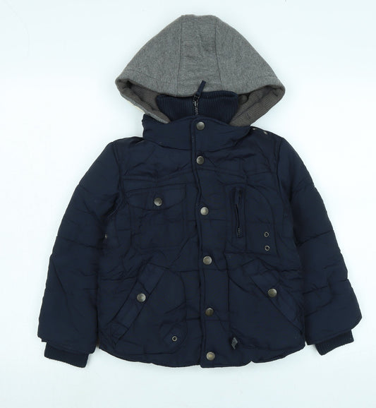 NEXT Boys Blue Quilted Coat Size 5 Years Zip
