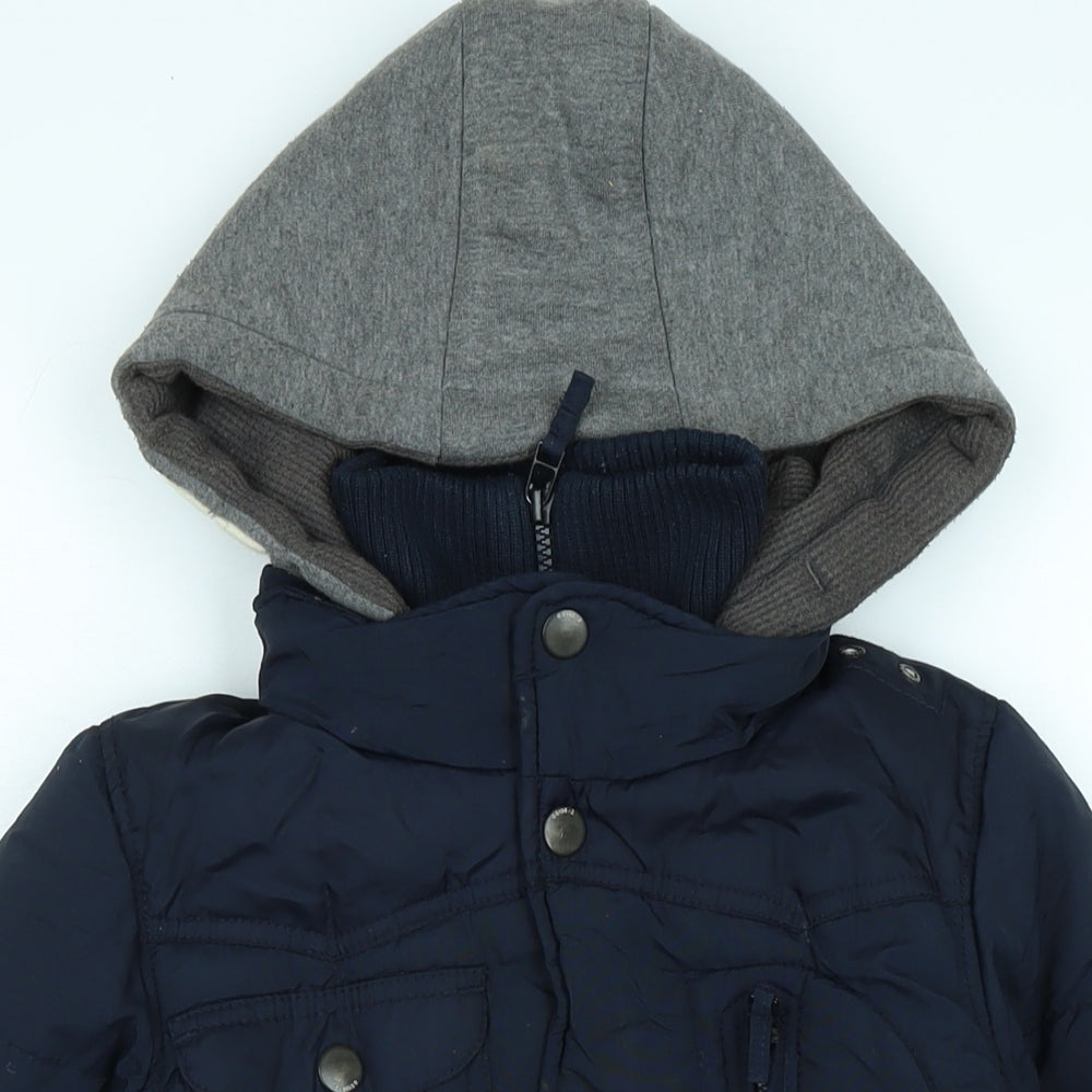 NEXT Boys Blue Quilted Coat Size 5 Years Zip