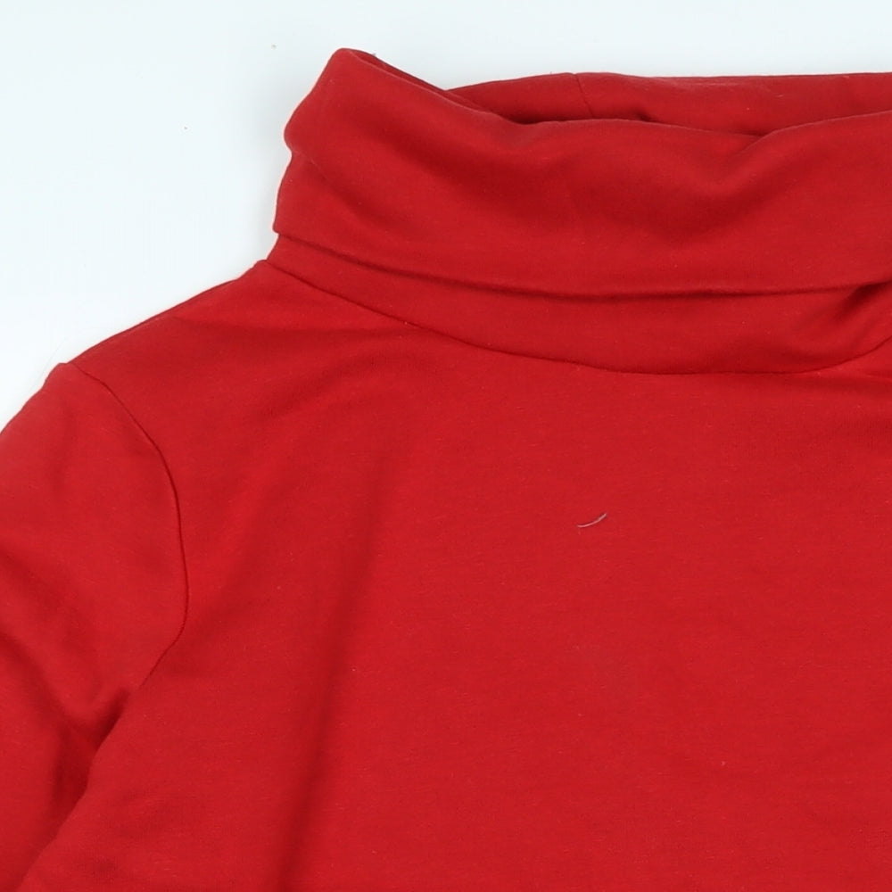 Zara Womens Red Polyester Pullover Sweatshirt Size L