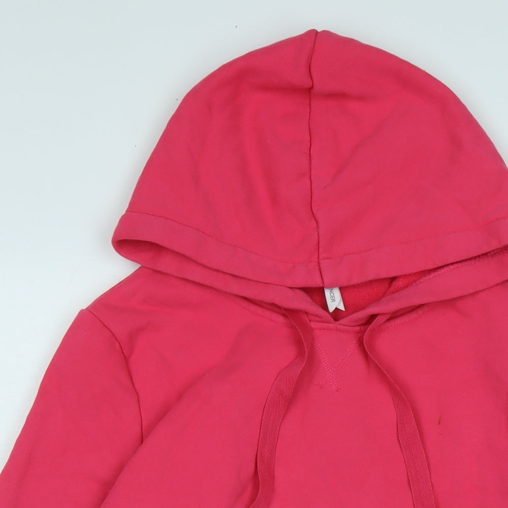 Marks and Spencer Womens Pink Polyester Pullover Hoodie Size 12