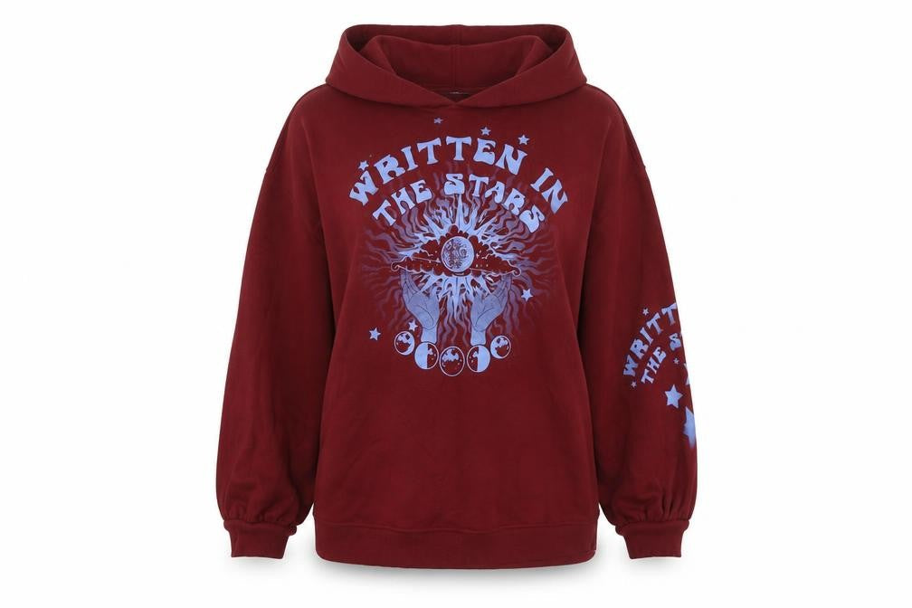 Divided Womens Red Cotton Pullover Hoodie Size S