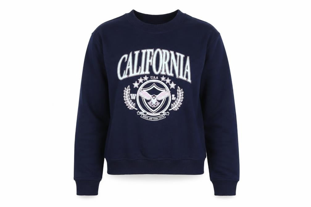 Divided Womens Blue Polyester Pullover Sweatshirt Size XS