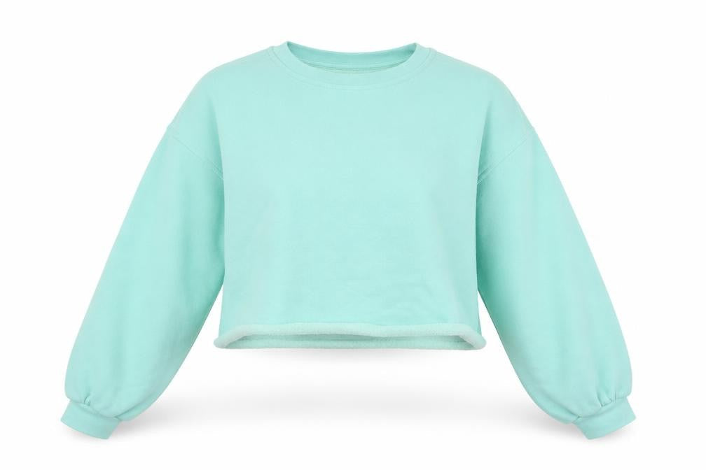 Topshop Womens Green Polyester Pullover Sweatshirt Size S