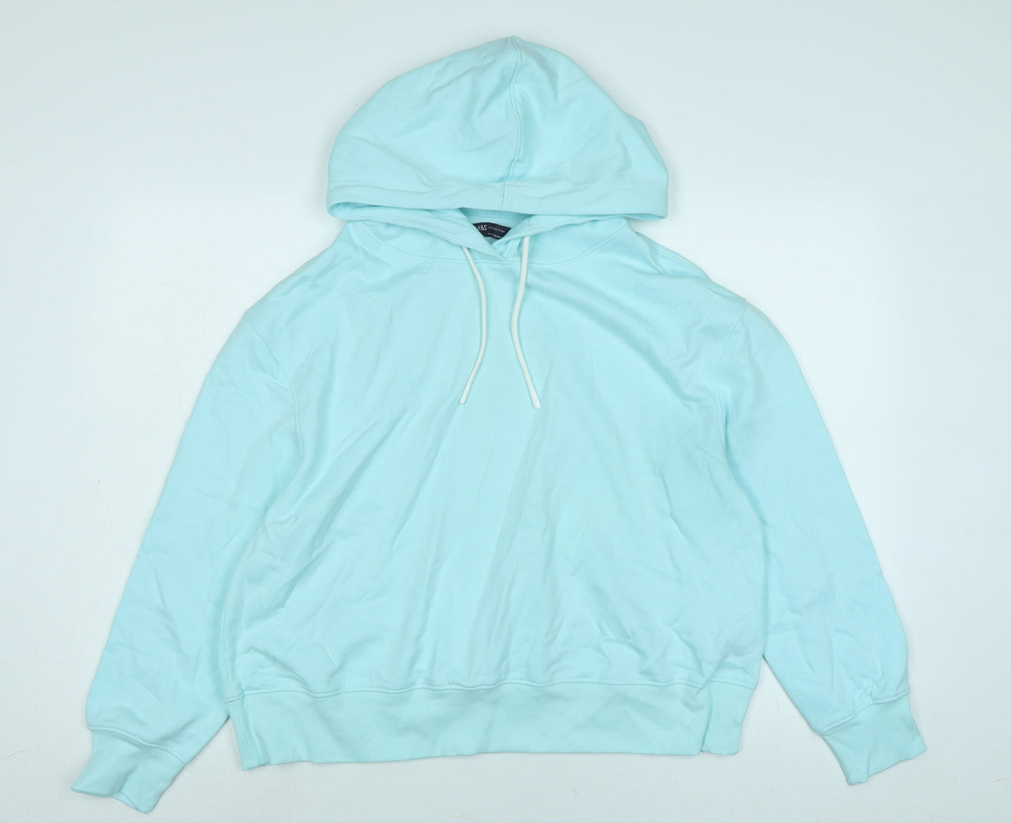 Marks and Spencer Womens Green Polyester Pullover Hoodie Size 14