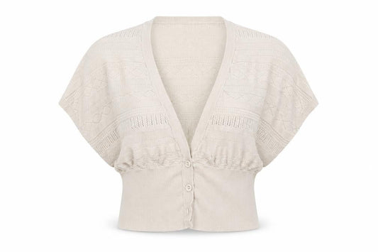 FatFace Womens Beige V-Neck 100% Cotton Cardigan Jumper Size 16