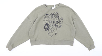 Preloved Disney Womens Green Cotton Pullover Sweatshirt Size M - Front
