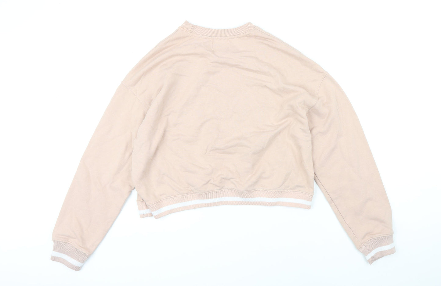 Pull&Bear Womens Pink Cotton Pullover Sweatshirt Size XS