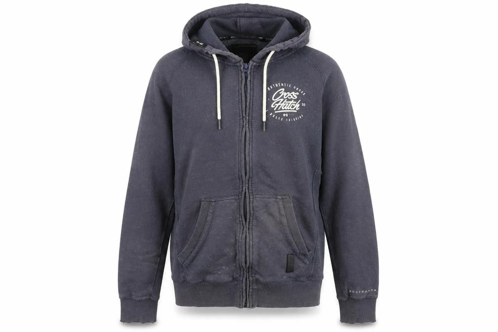 Crosshatch Mens Blue Geometric Cotton Full Zip Hoodie Size XL