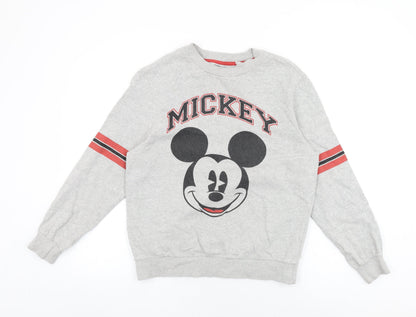 Preloved Disney Womens Grey Cotton Pullover Sweatshirt Size S Pullover - Front