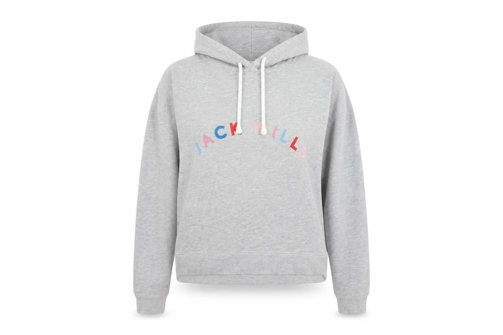 Jack Wills Womens Grey Cotton Pullover Hoodie Size 12 Pullover