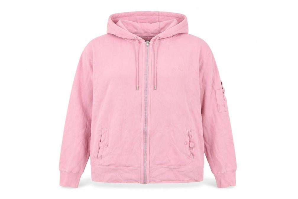 Maine New England Womens Pink Cotton Full Zip Hoodie Size 16 Zip