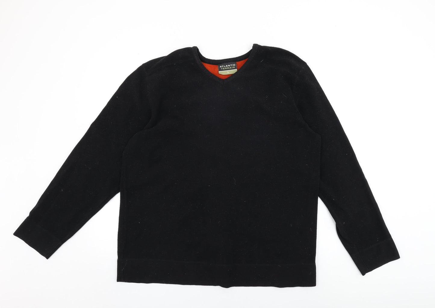 Atlantic Terrain Mens Black Polyester T-Shirt Size L V-Neck