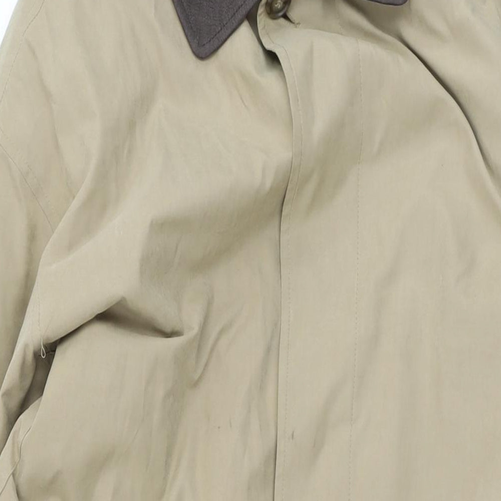 Rainman Mens Beige Overcoat Coat Size 40 Button