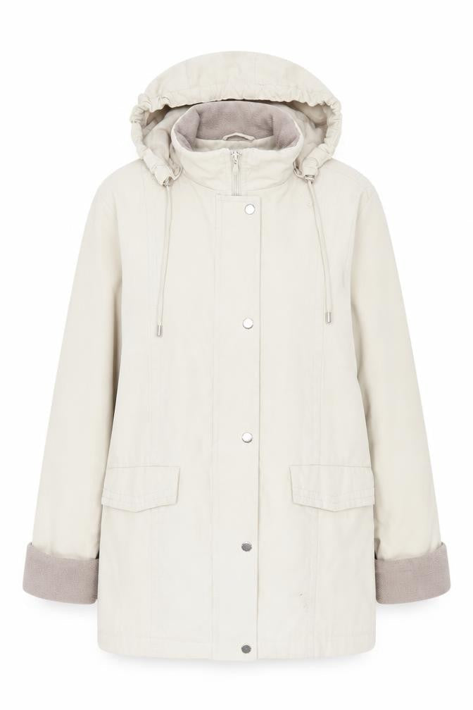 EWM Womens Beige Overcoat Coat Size 14 Zip