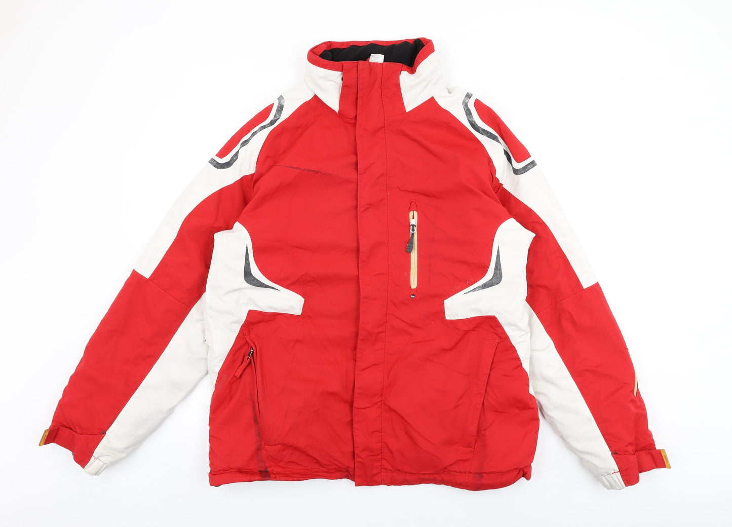 Wed'ze Mens Red Rain Coat Coat Size L Zip