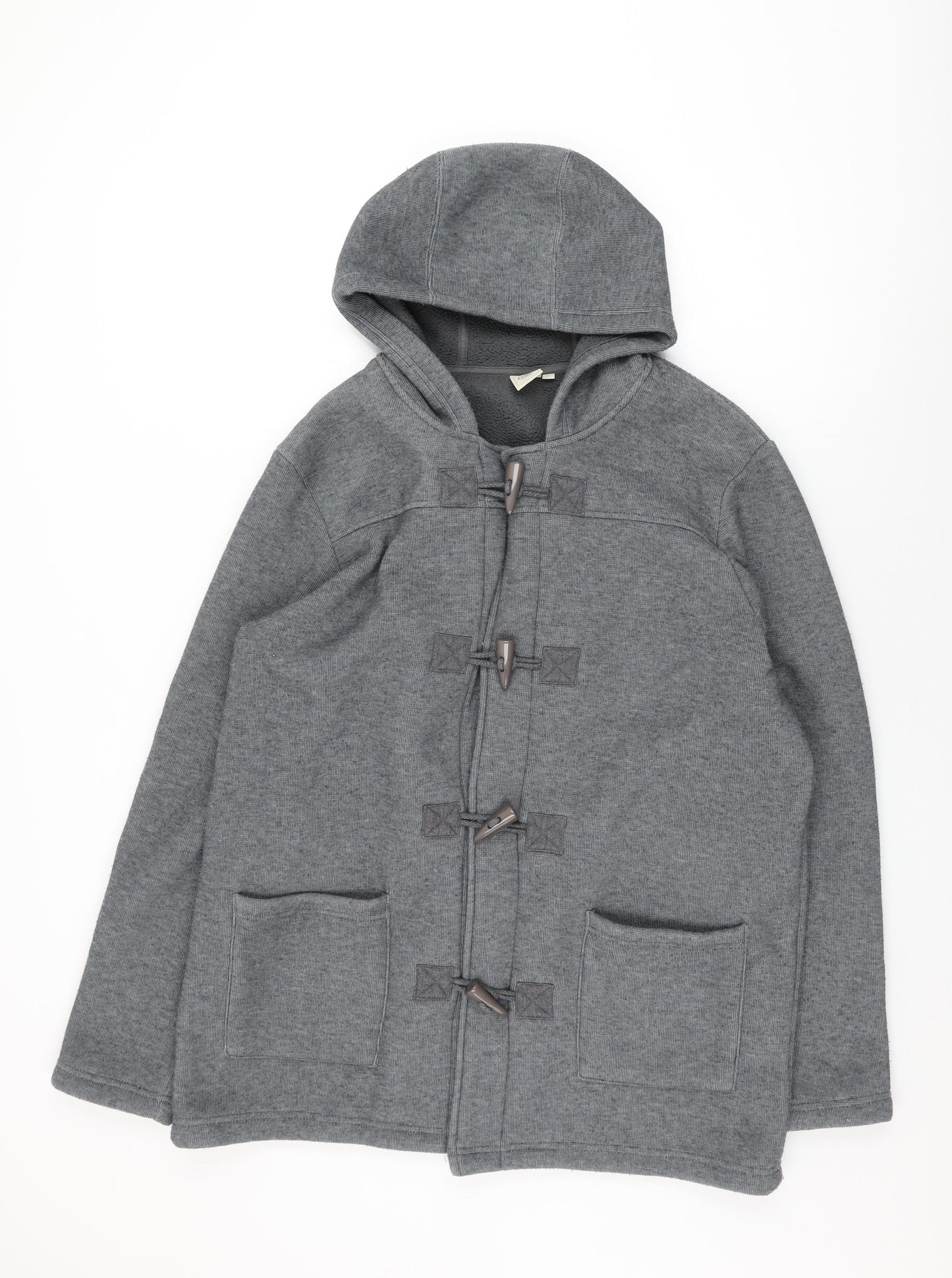 Cotton Traders Womens Grey Overcoat Coat Size L Button