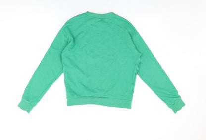 Preloved H&M Womens Green Cotton Pullover Sweatshirt Size XS Pullover - Mickey Mouse - Back