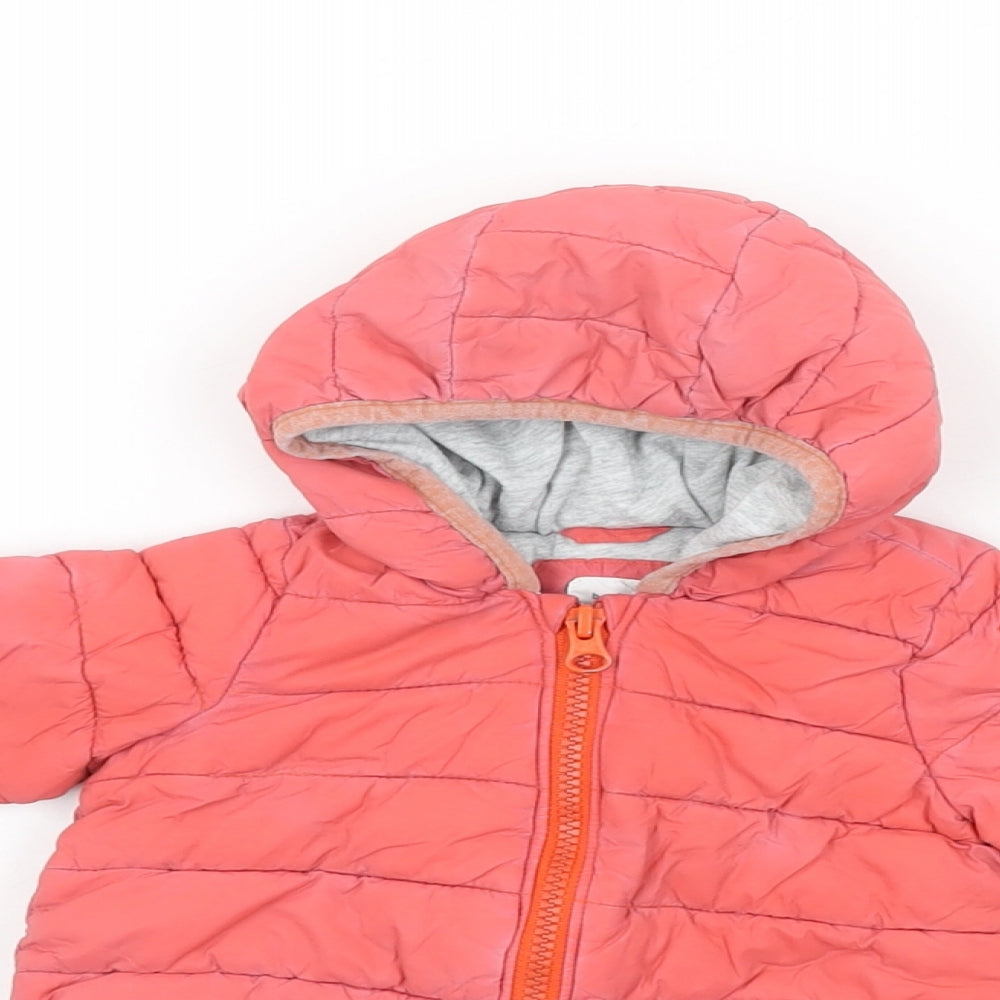 Gap Baby Pink Puffer Jacket Coat Size 0-3 Months Zip