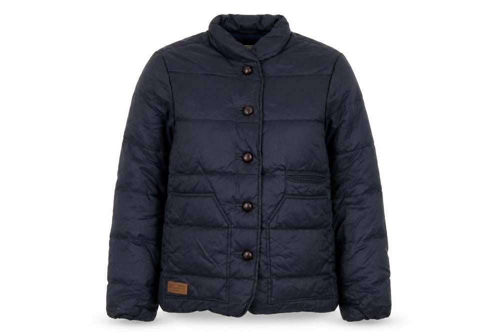 AUBIN & WILLS Womens Black Puffer Jacket Coat Size 12 Button