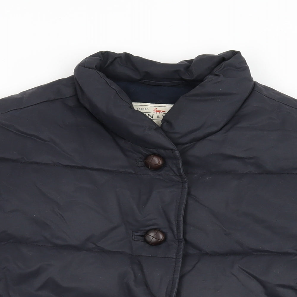 AUBIN & WILLS Womens Black Puffer Jacket Coat Size 12 Button