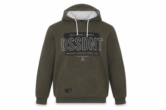 Dissident Mens Green Cotton Pullover Hoodie Size S - Dissident Logo