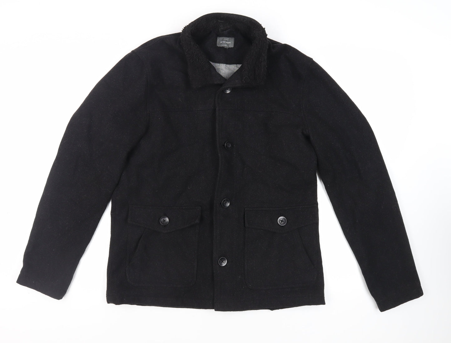 Peter Werth Mens Black Jacket Size L Button