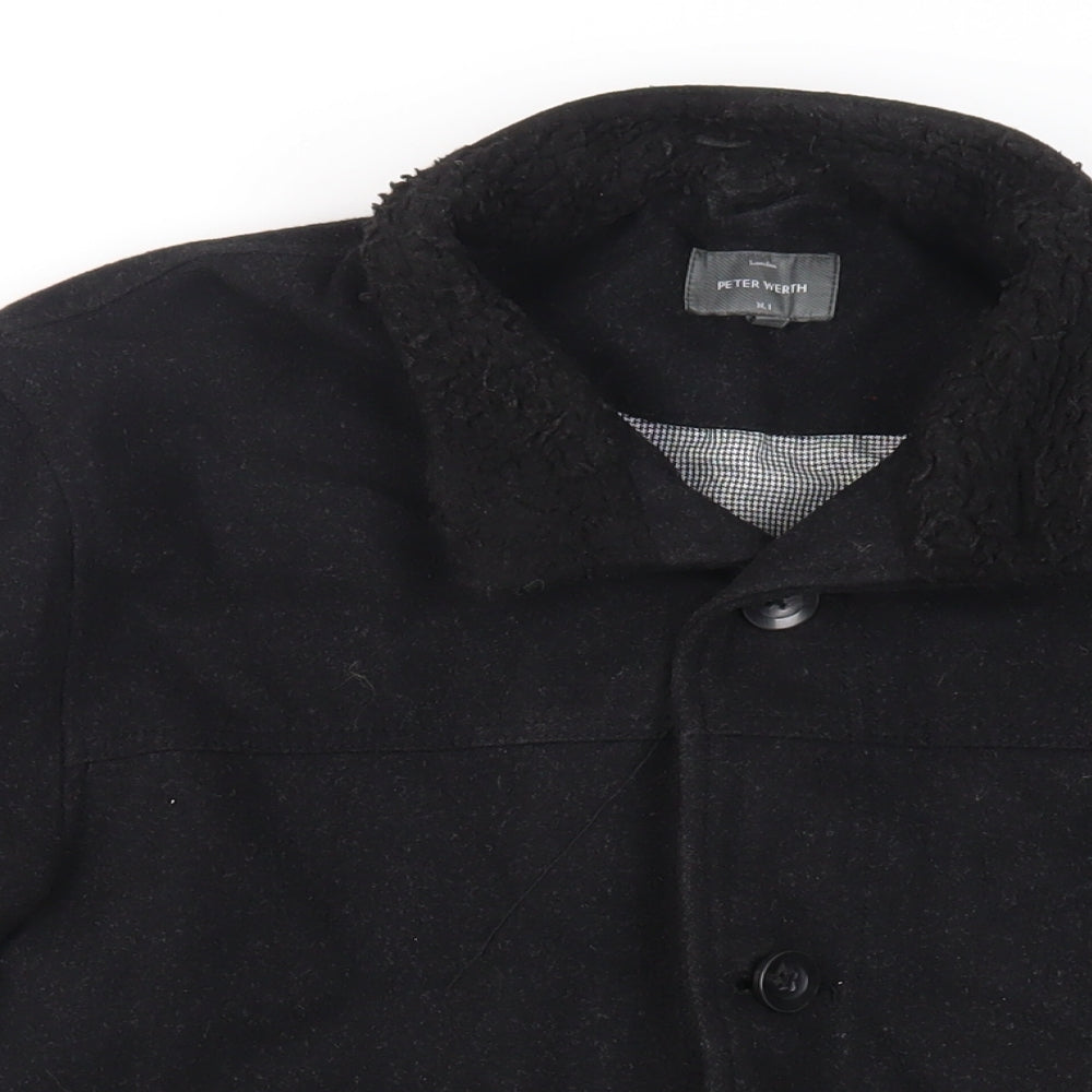Peter Werth Mens Black Jacket Size L Button