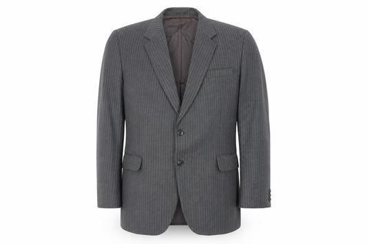 BOSS Mens Grey Striped Wool Jacket Suit Jacket Size 44 Regular