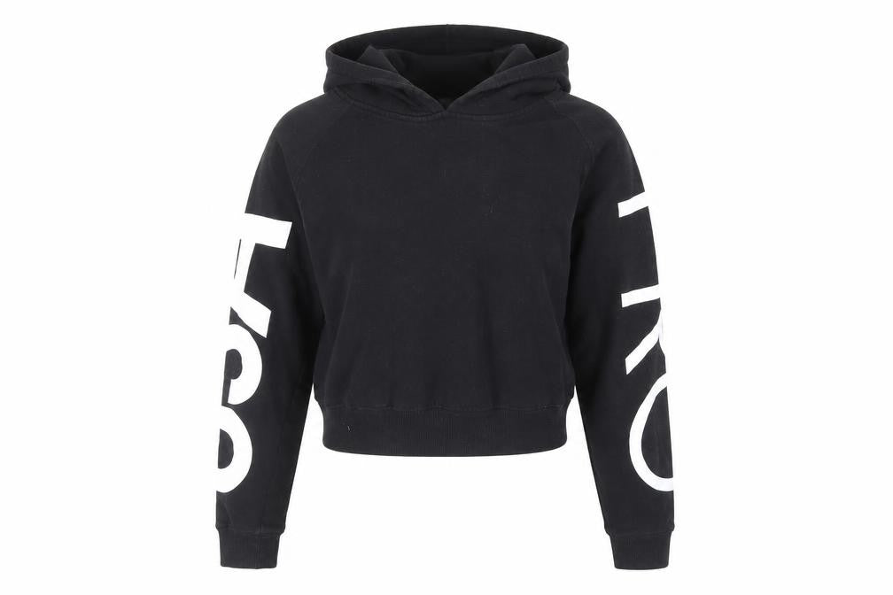 USA Pro Womens Black Cotton Pullover Hoodie Size 8 Pullover