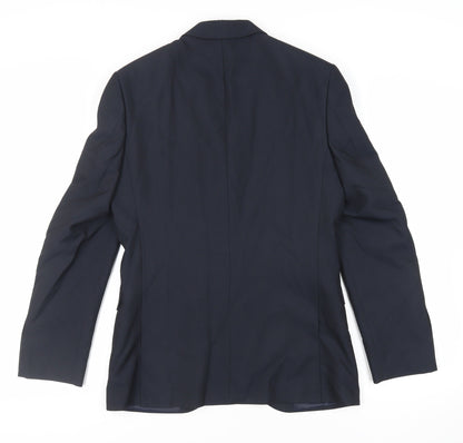 ONESIX5IVE5ive Mens Blue Polyester Jacket Suit Jacket Size 38 Regular