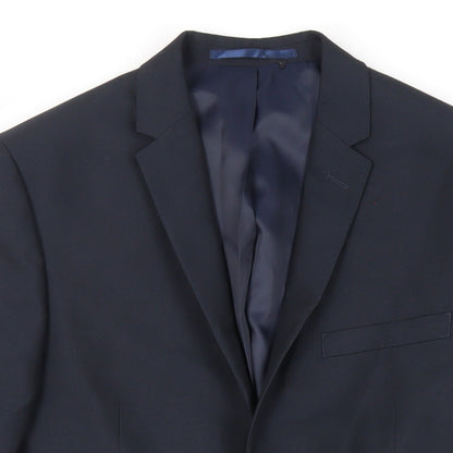 ONESIX5IVE5ive Mens Blue Polyester Jacket Suit Jacket Size 38 Regular