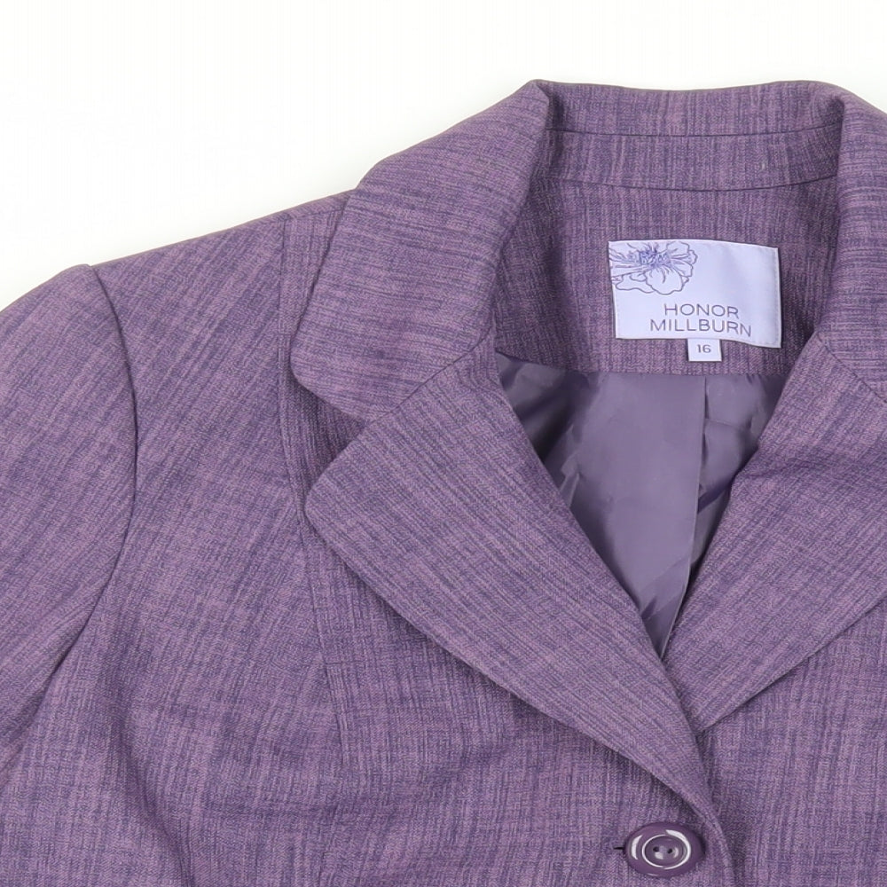 EWM Womens Purple Jacket Blazer Size 16 Button