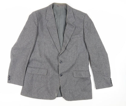 Additional front view of Canda men’s grey wool jacket suit jacket, size 40, regular