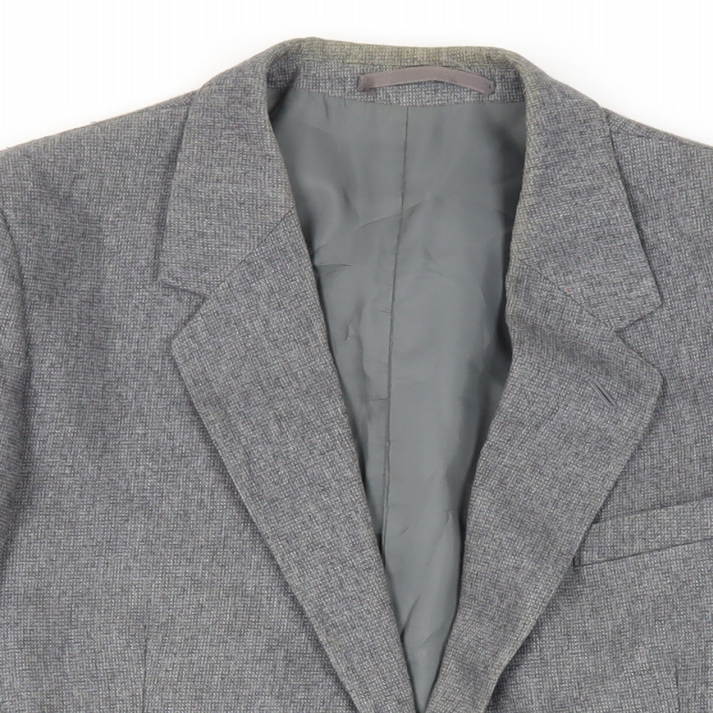 Canda Mens Grey Wool Jacket Suit Jacket Size 40 Regular