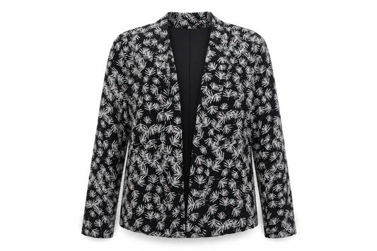 VILA Womens Black Floral Viscose Kimono Blouse Size 10 V-Neck - Open